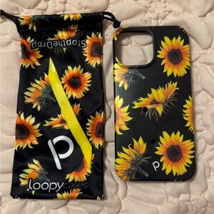 Loopy Case Sunflower Design - Black and Yellow